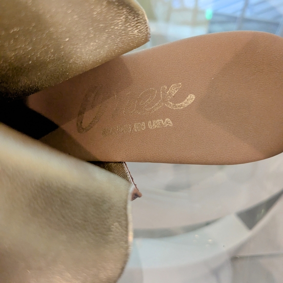 Onex Bronze Open-Toe Heels with Crystal Accents - Picture 9 of 9